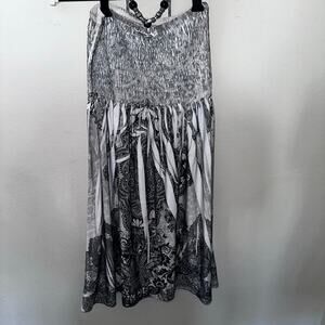 Y2k vintage paisley beaded halter dress